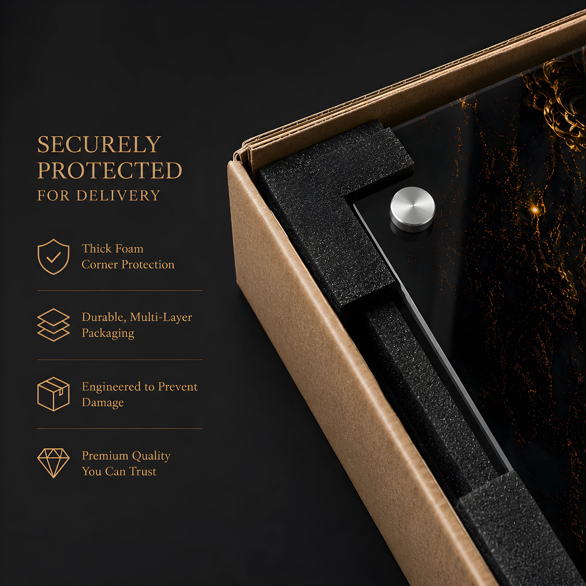 Premium collector packaging and protected worldwide shipping presentation for Aeterna artwork