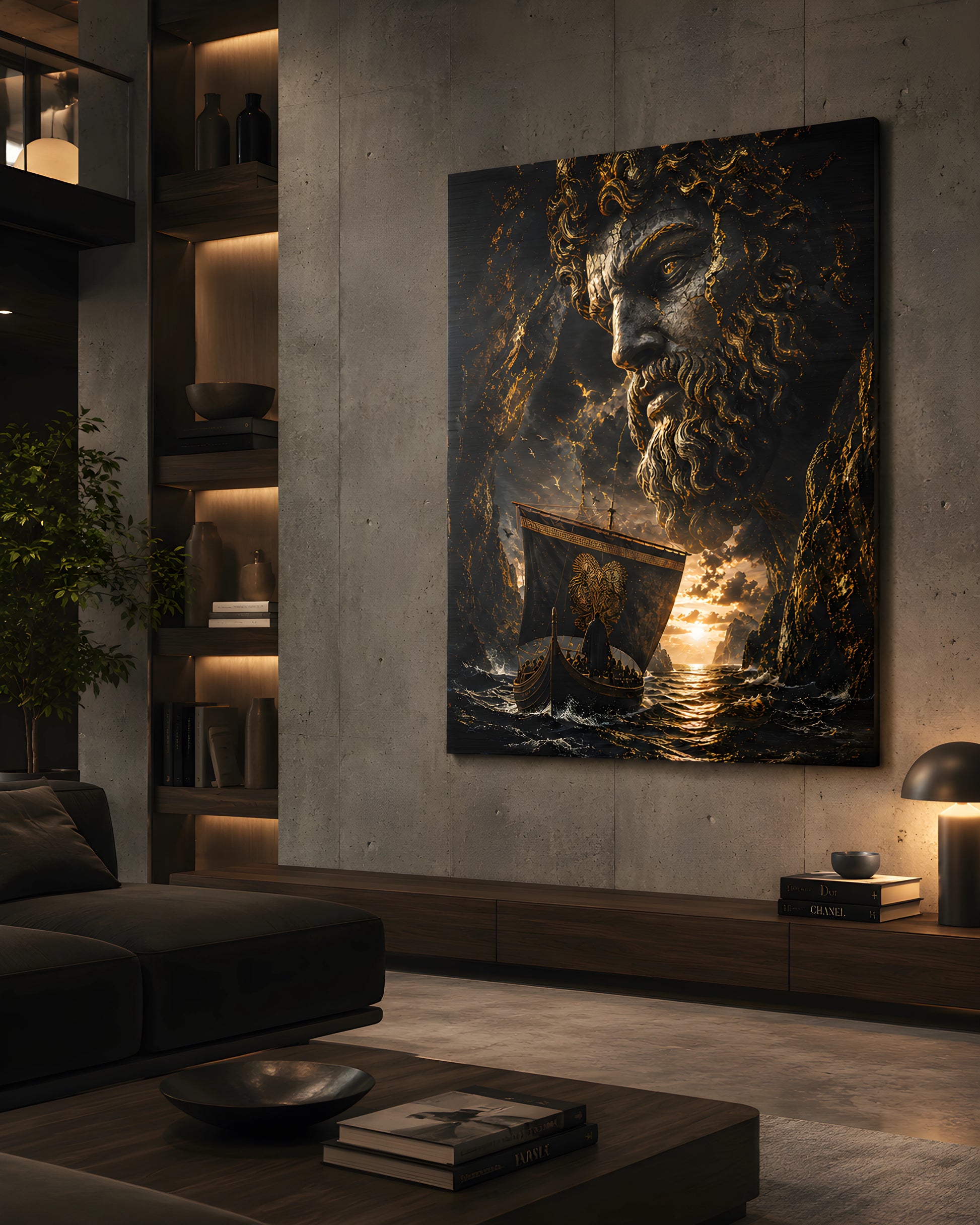 Large scale Aeterna collector artwork displayed in contemporary luxury interior